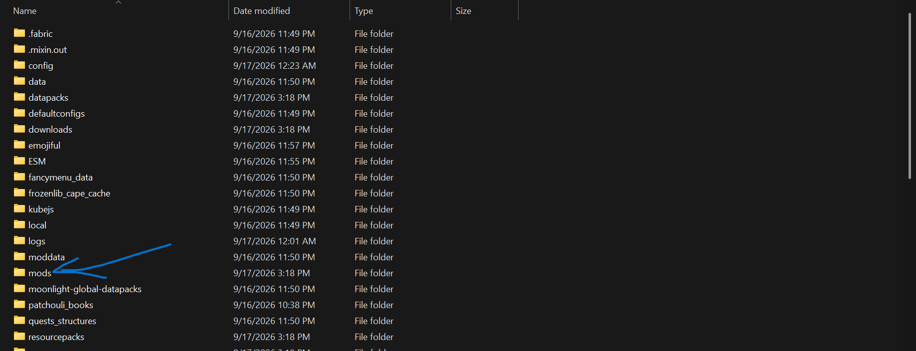 The mods folder